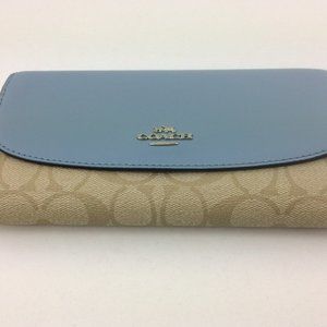 Coach F57319 Leather Checkbook Wallet